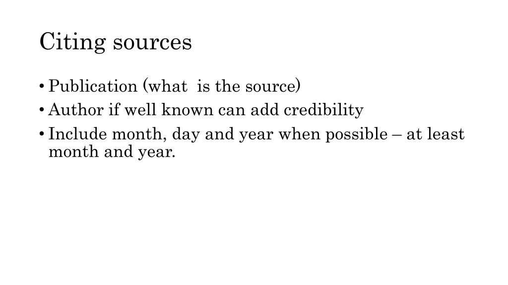 citing sources