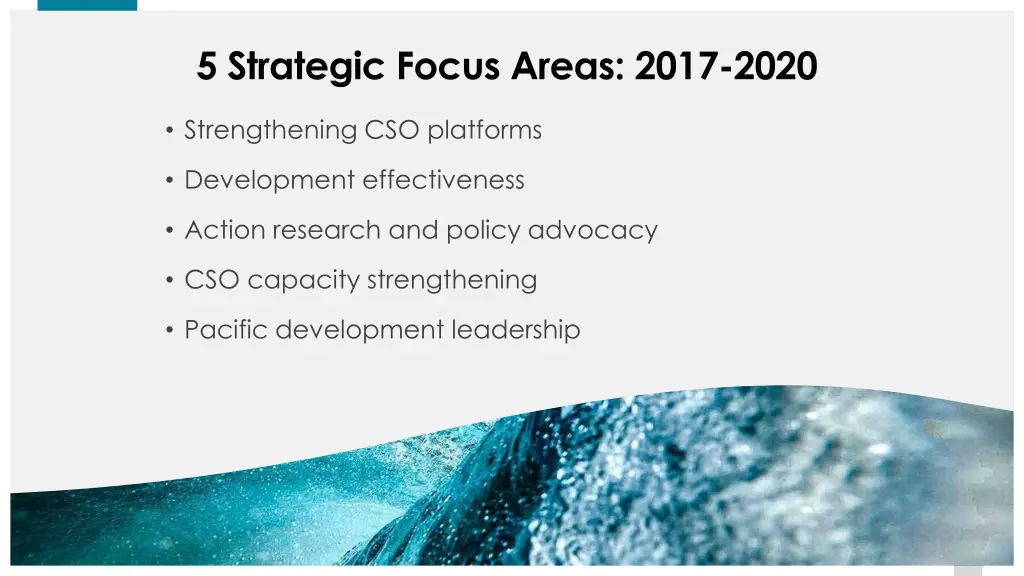 5 strategic focus areas 2017 2020