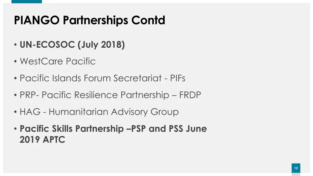 piango partnerships contd