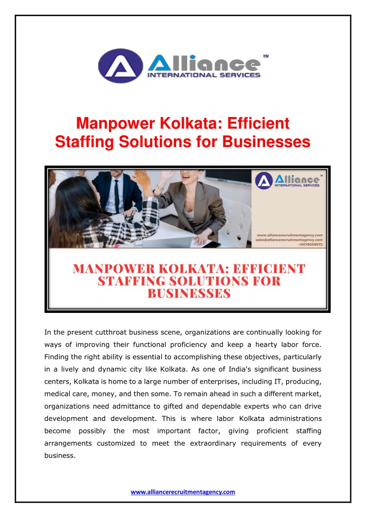 manpower kolkata efficient staffing solutions