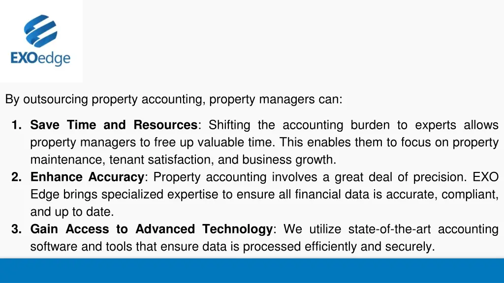 by outsourcing property accounting property