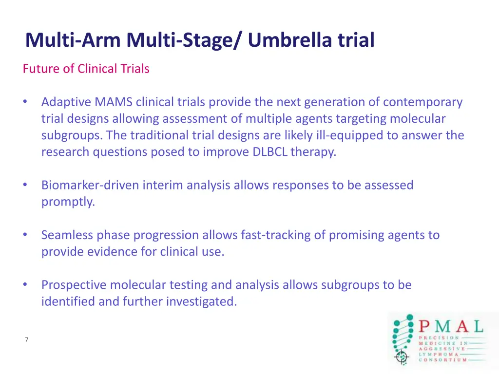 multi arm multi stage umbrella trial