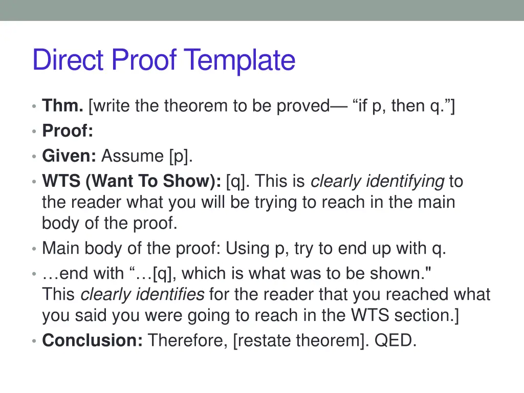 direct proof template