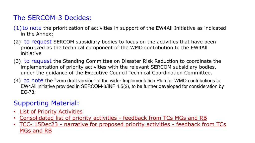 the sercom 3 decides