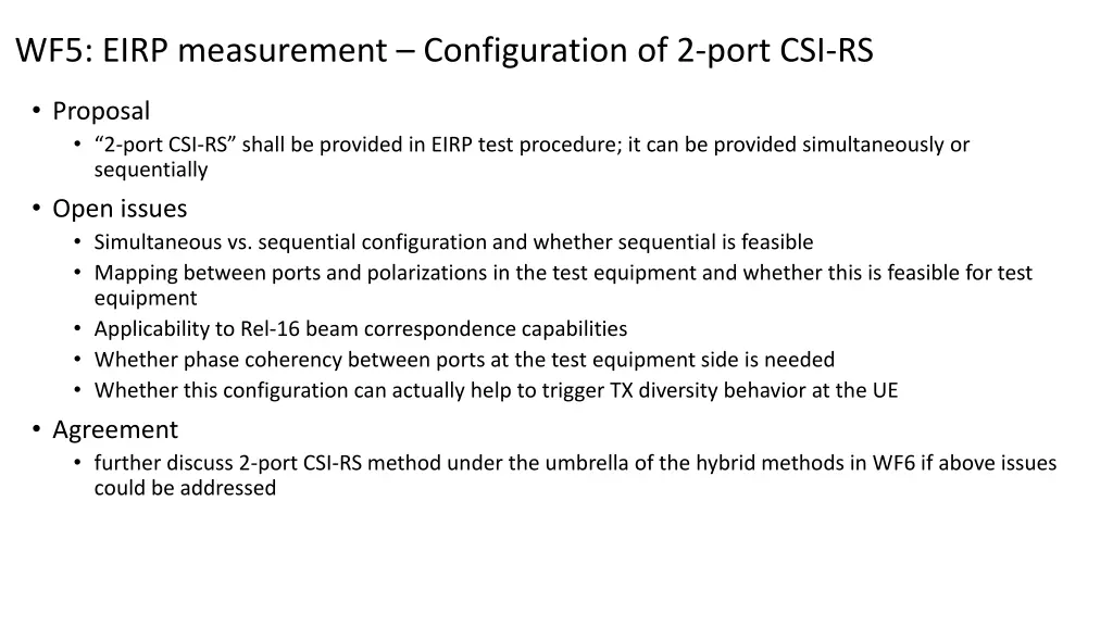 wf5 eirp measurement configuration of 2 port