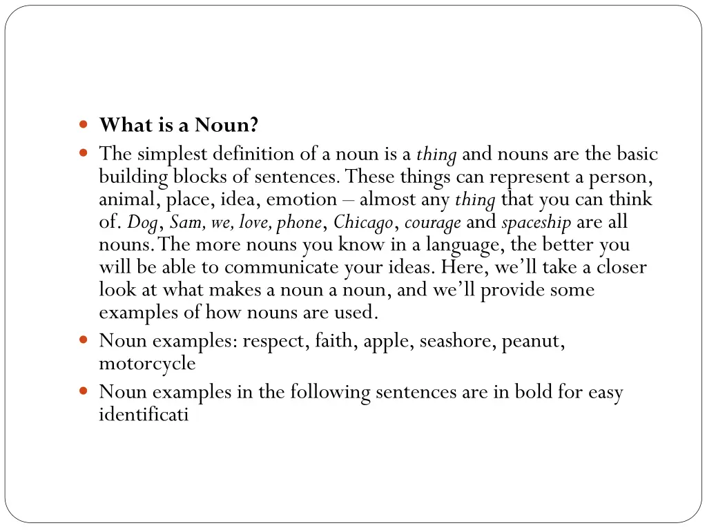 what is a noun the simplest definition of a noun