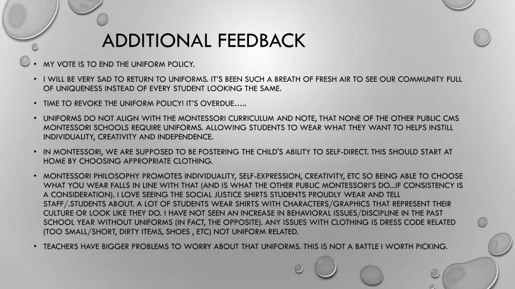 additional feedback