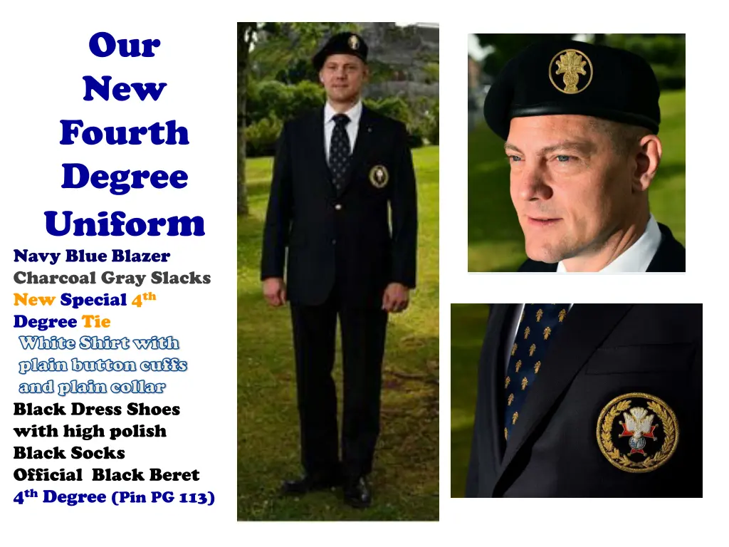 our new fourth degree unifor m navy blue blazer