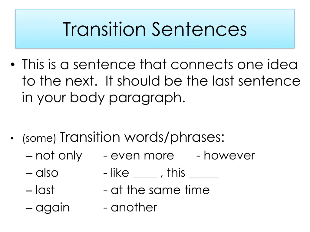 transition sentences