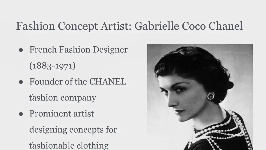 fashion concept artist gabrielle coco chanel