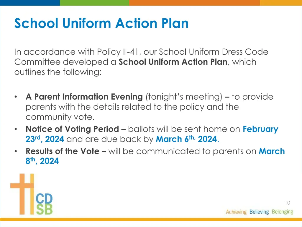 school uniform action plan