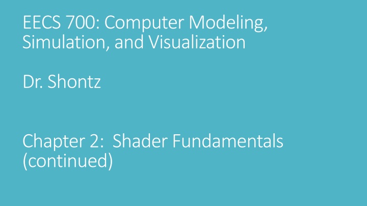 eecs 700 computer modeling simulation