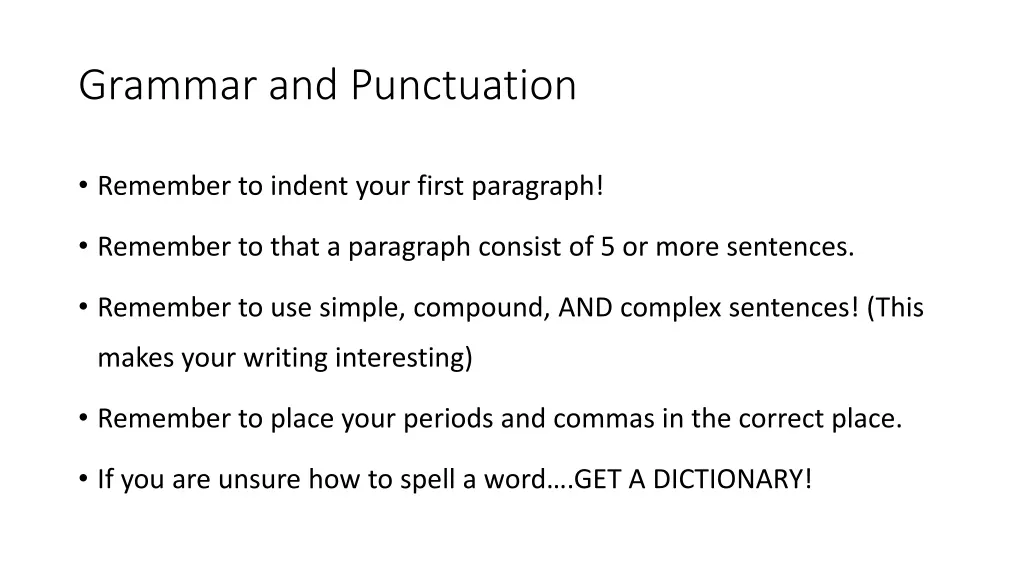 grammar and punctuation