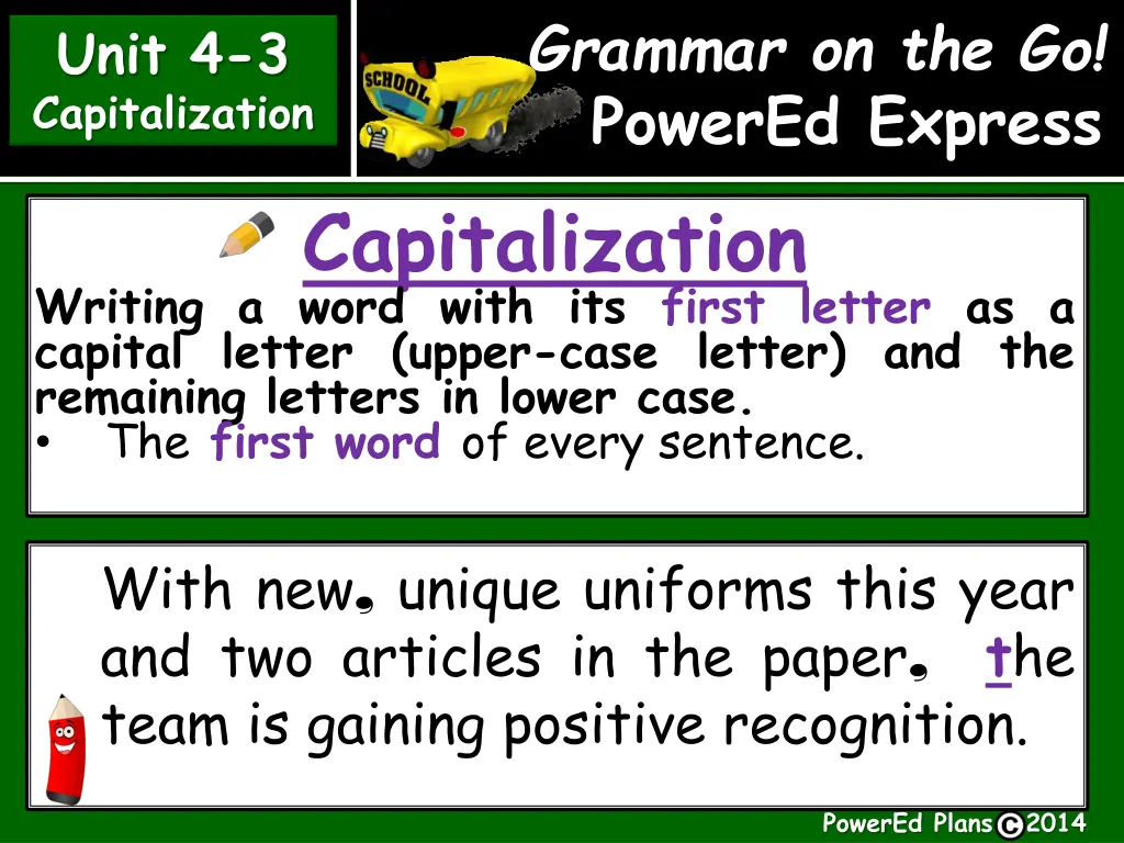 grammar on the go powered express capitalization