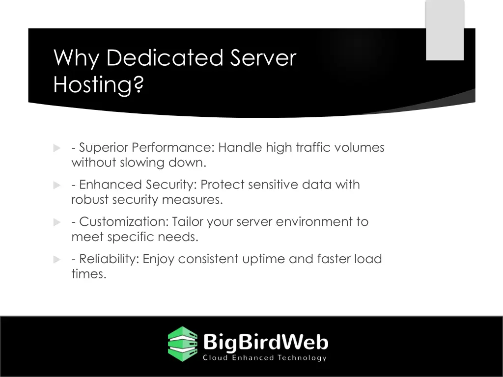 why dedicated server hosting