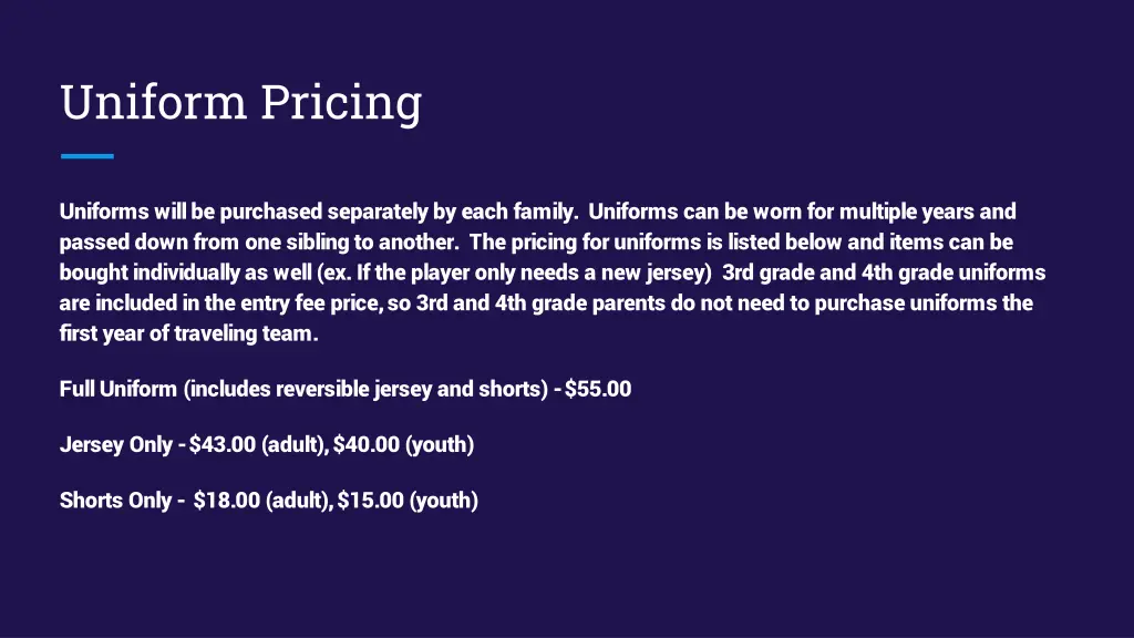 uniform pricing