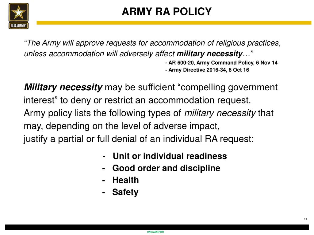 army ra policy 1