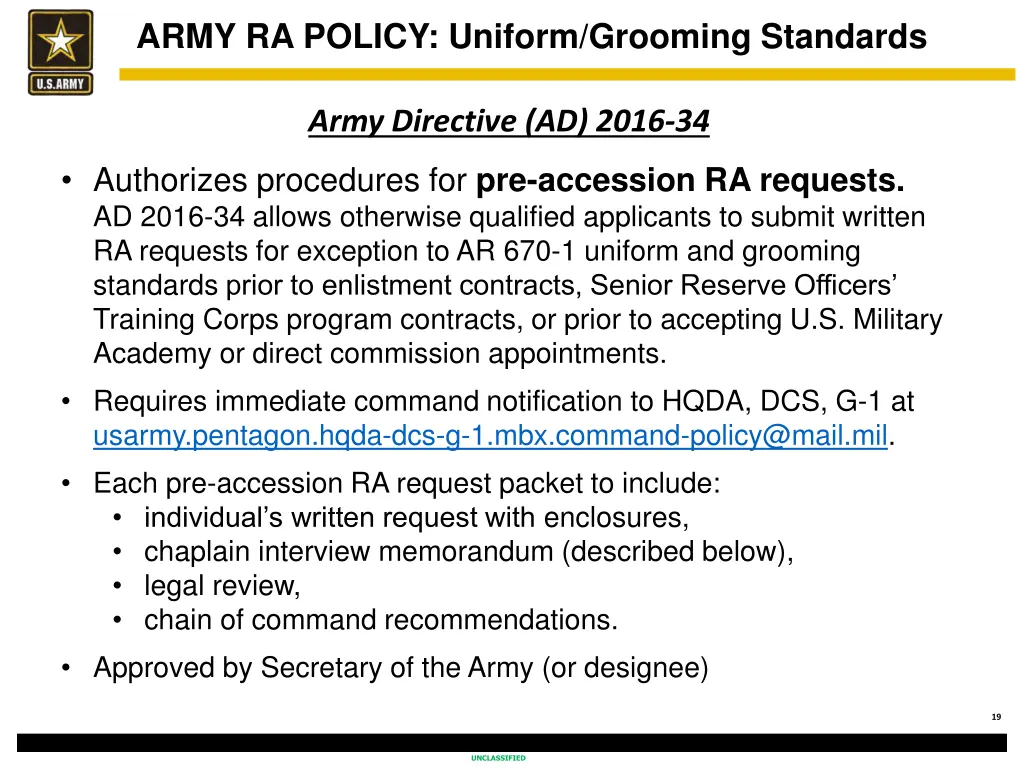 army ra policy uniform grooming standards 1