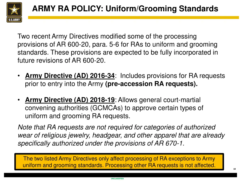 army ra policy uniform grooming standards