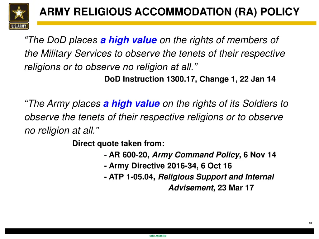 army religious accommodation ra policy