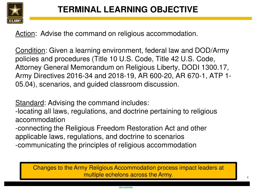 terminal learning objective