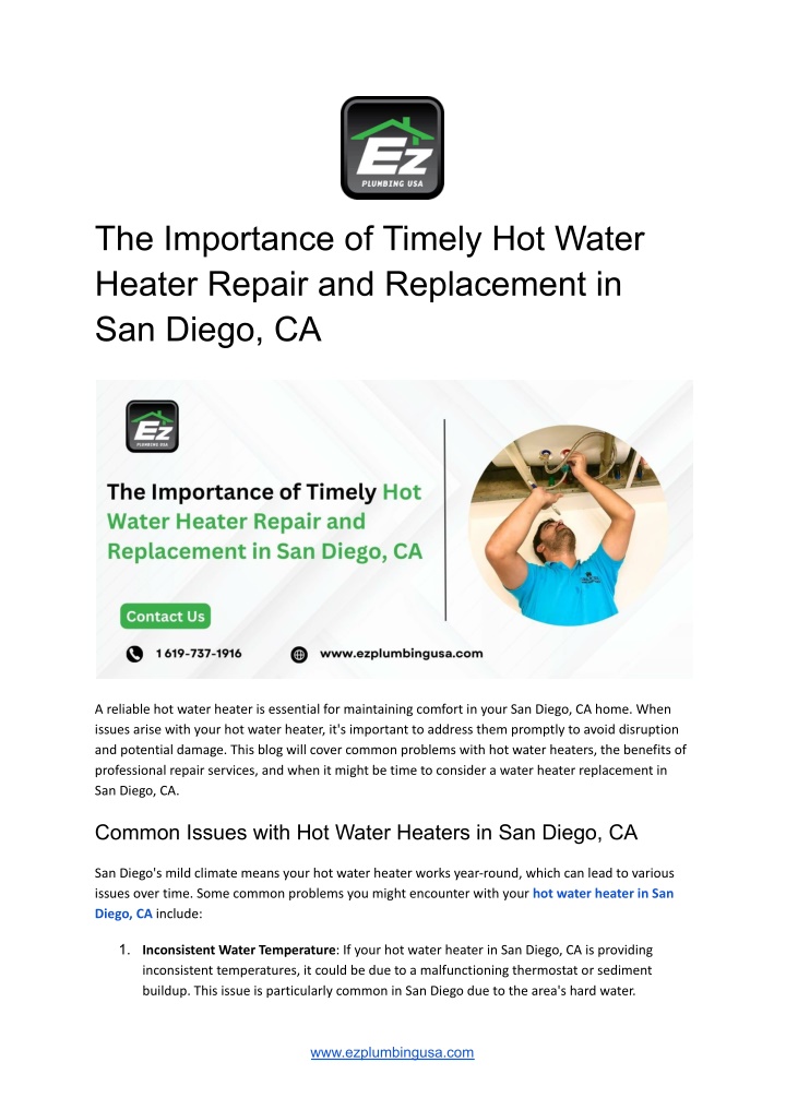 the importance of timely hot water heater repair