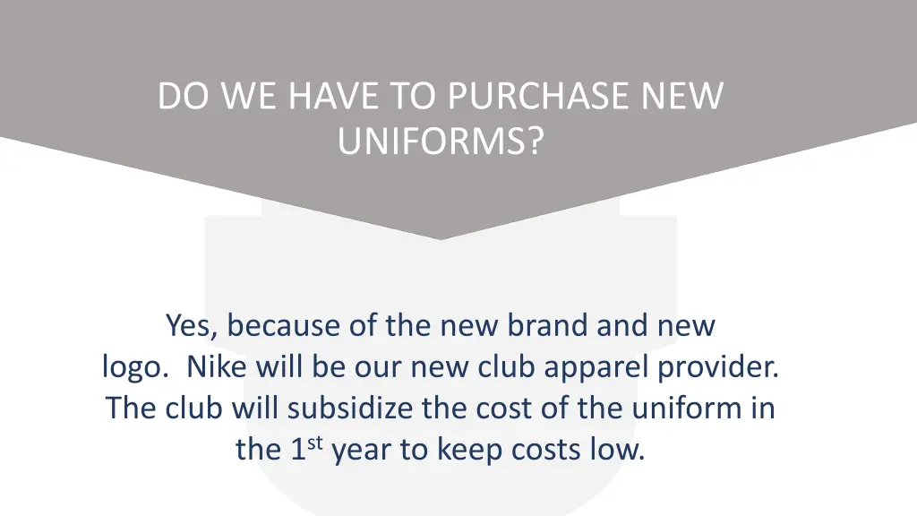 do we have to purchase new uniforms