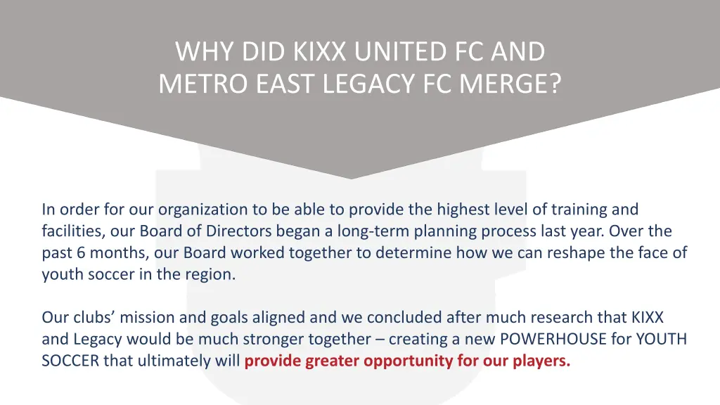 why did kixx united fc and metro east legacy