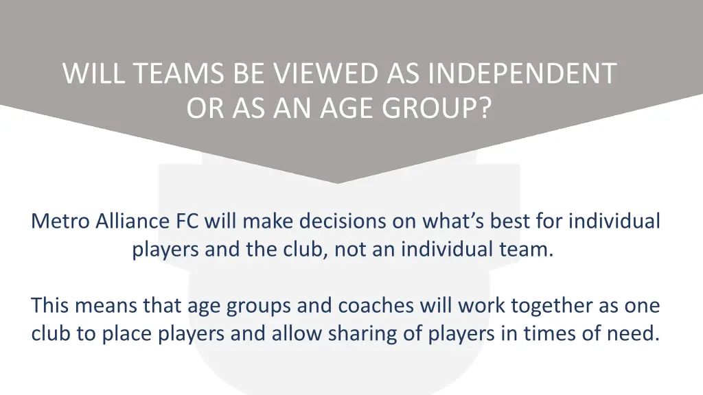 will teams be viewed as independent