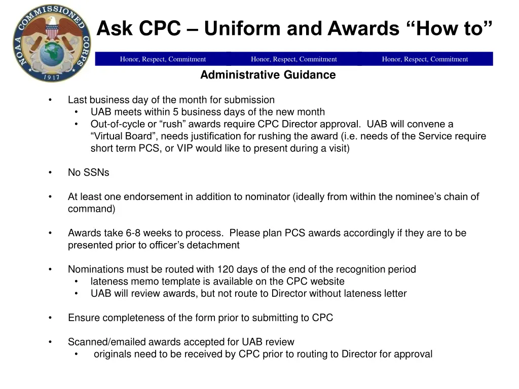 ask cpc uniform and awards how to 1