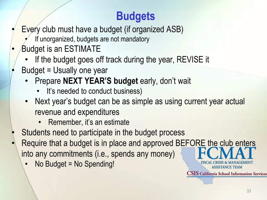 budgets