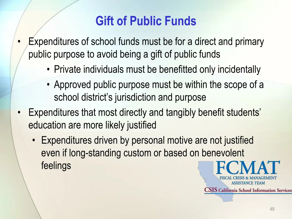 gift of public funds