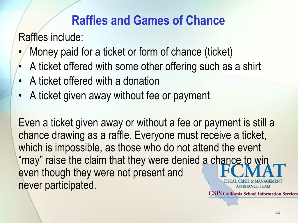 raffles and games of chance raffles include money