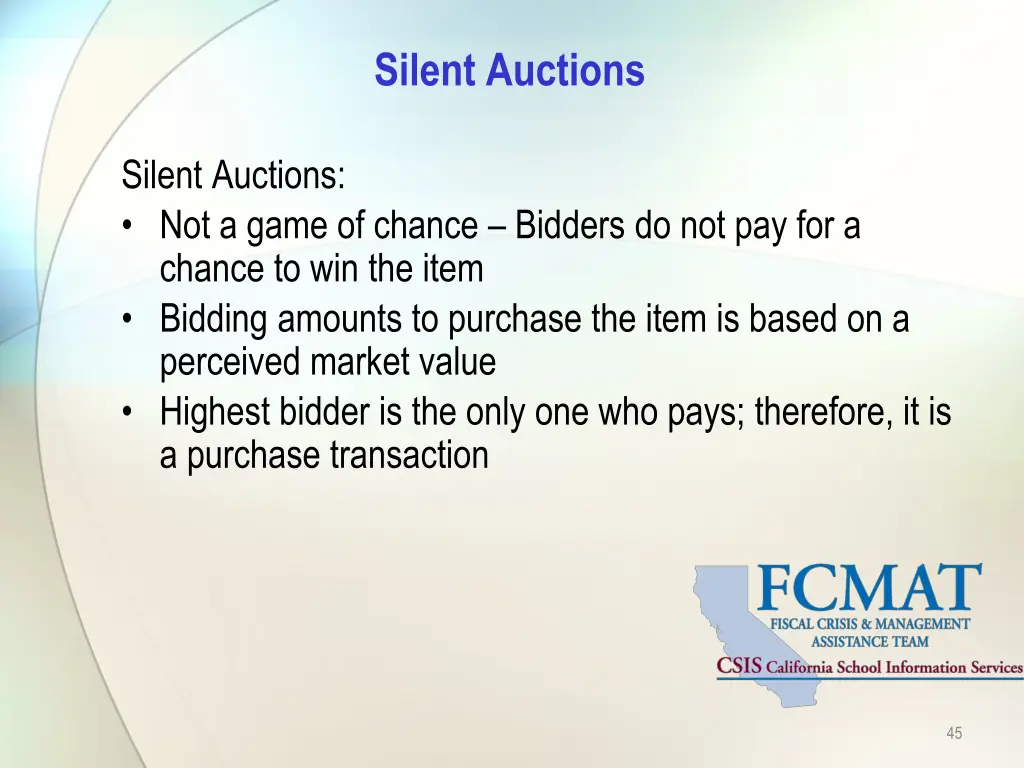 silent auctions