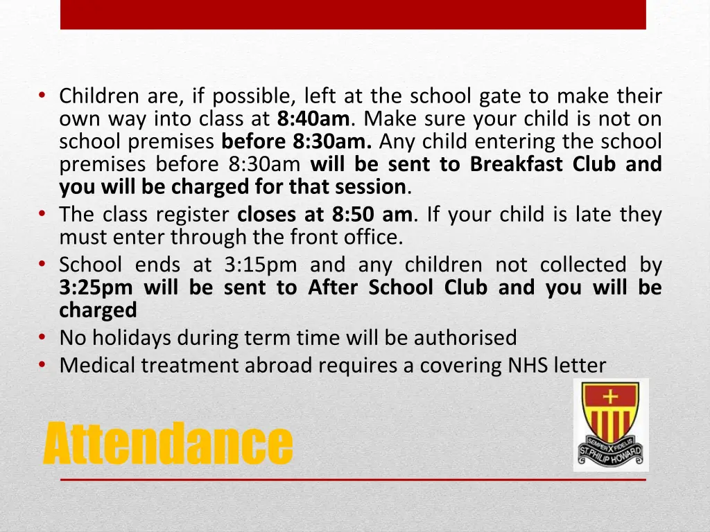 children are if possible left at the school gate