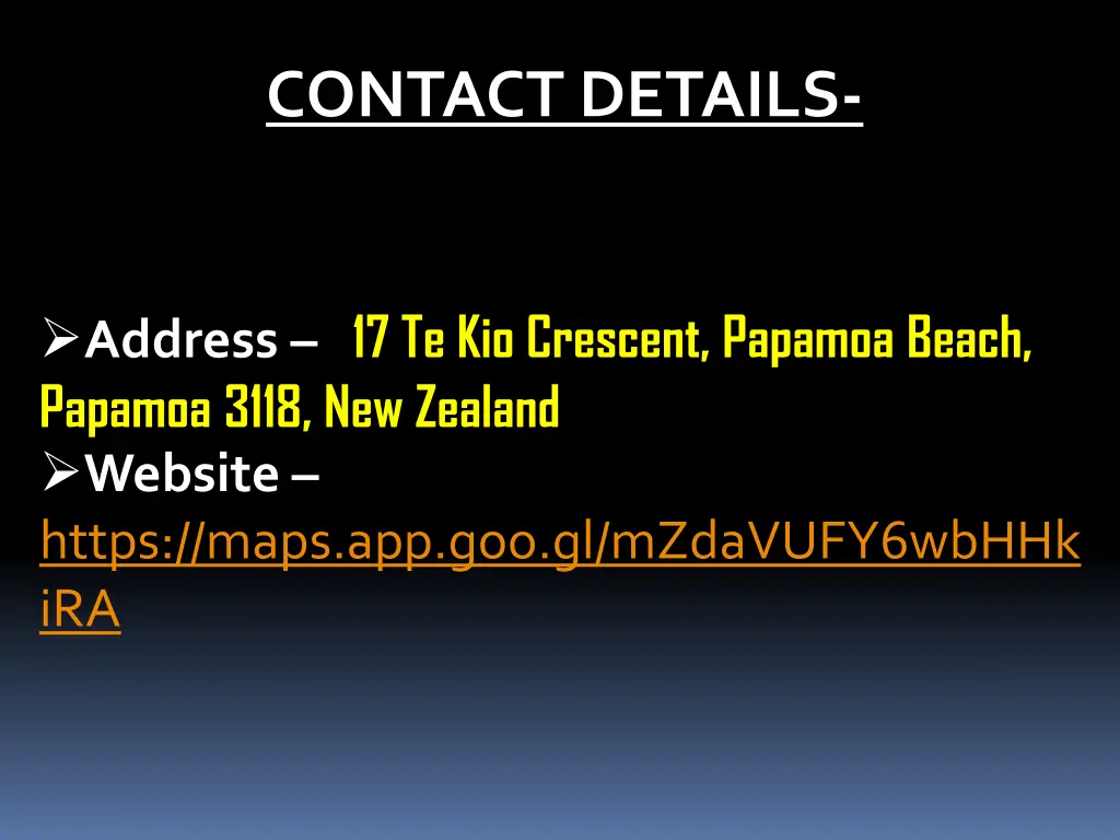 contact details