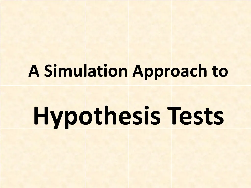 a simulation approach to