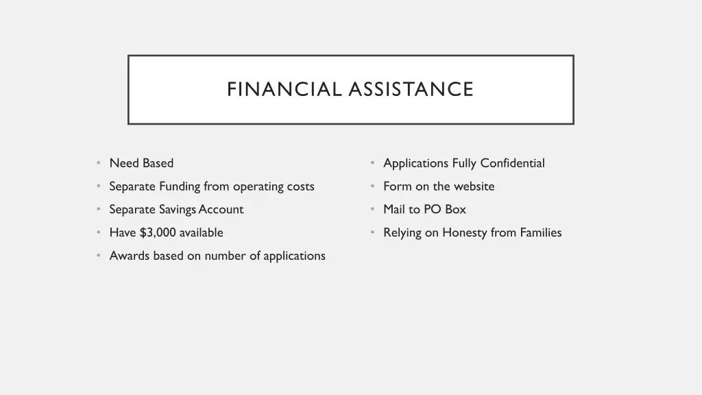 financial assistance