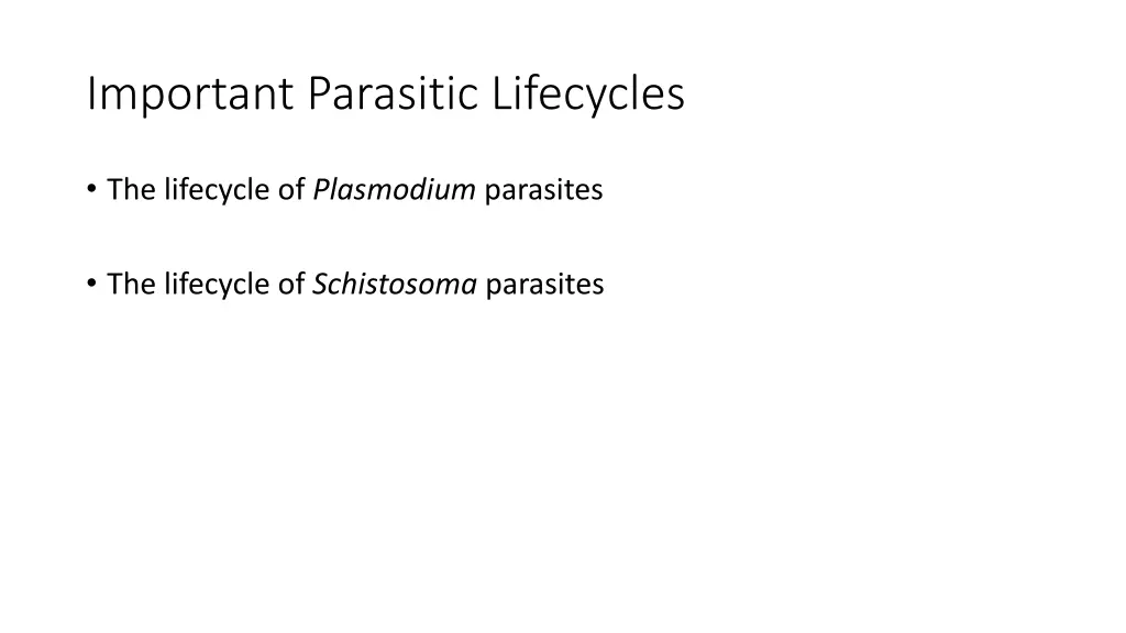 important parasitic lifecycles