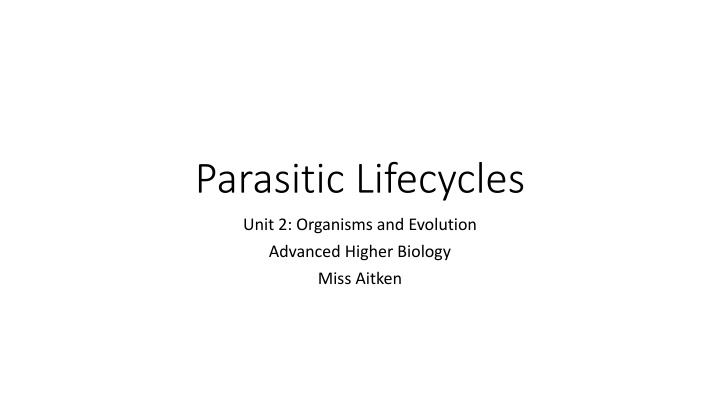 parasitic lifecycles