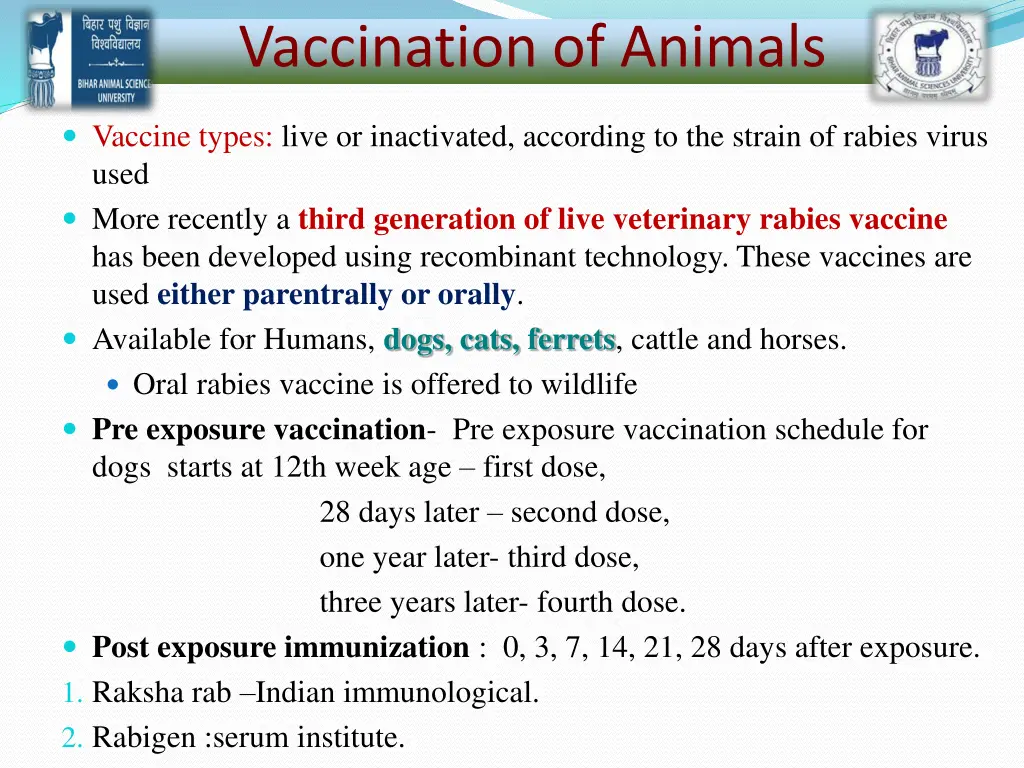 vaccination of animals 1