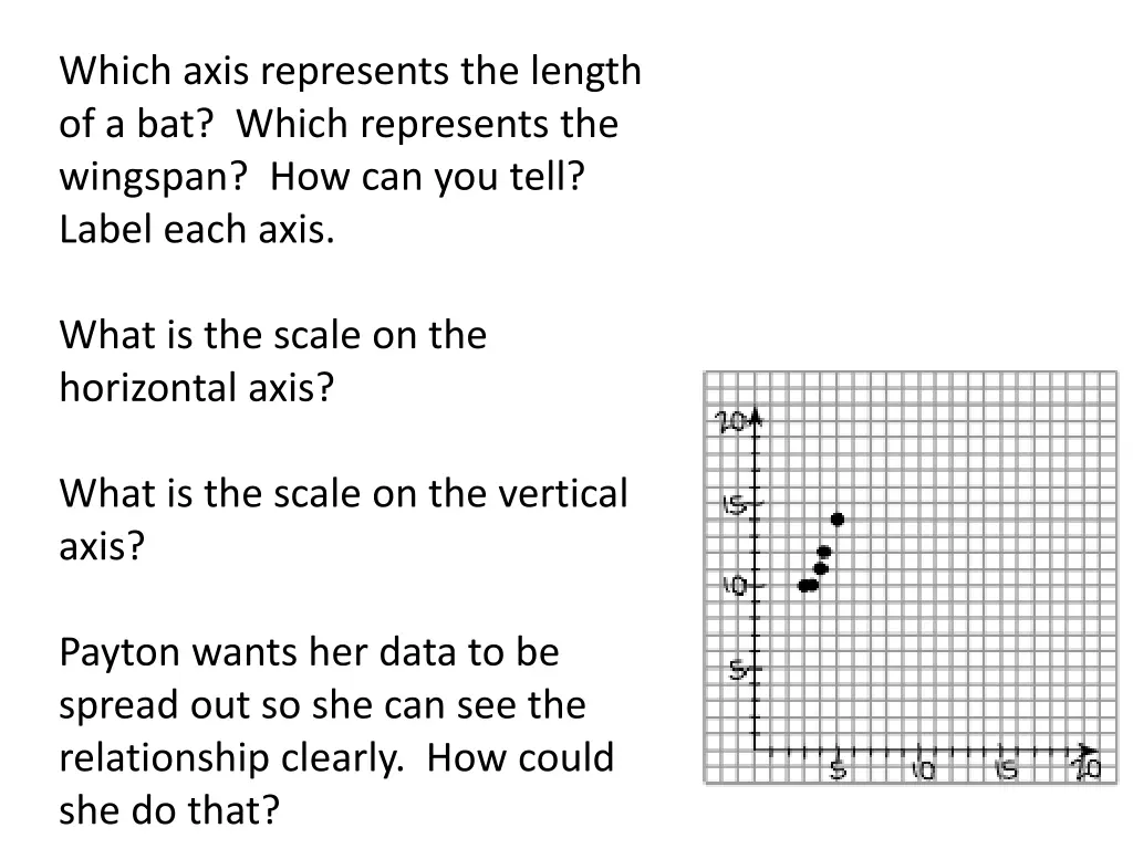 which axis represents the length of a bat which