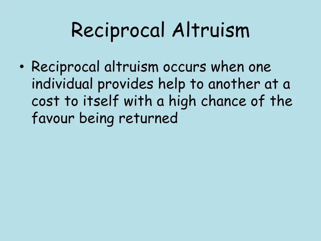 reciprocal altruism