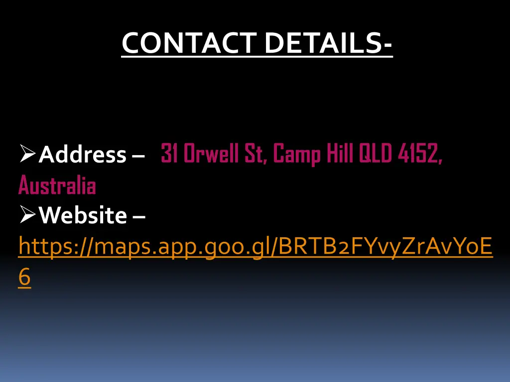 contact details