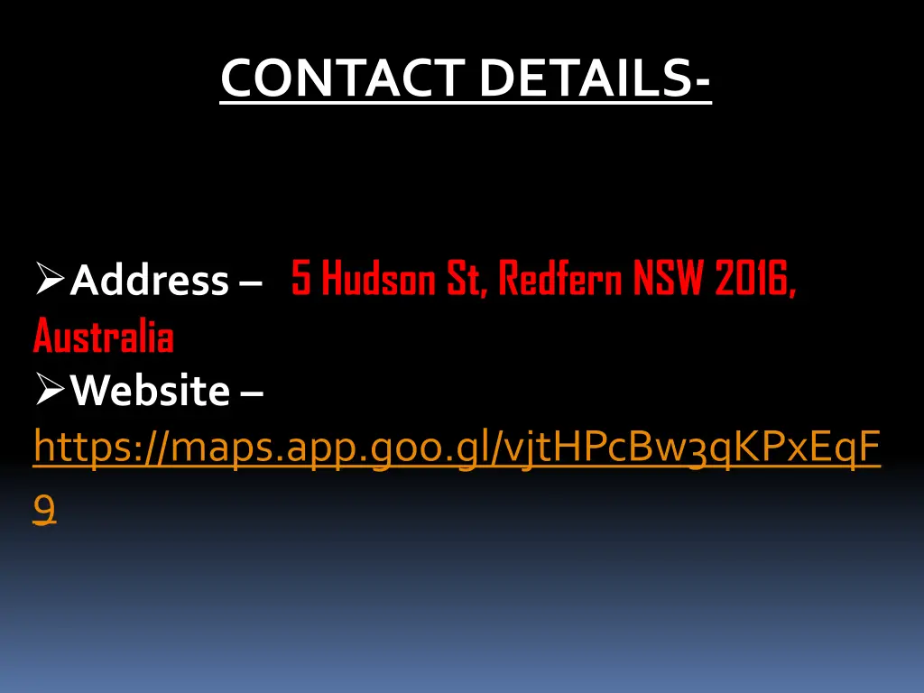 contact details