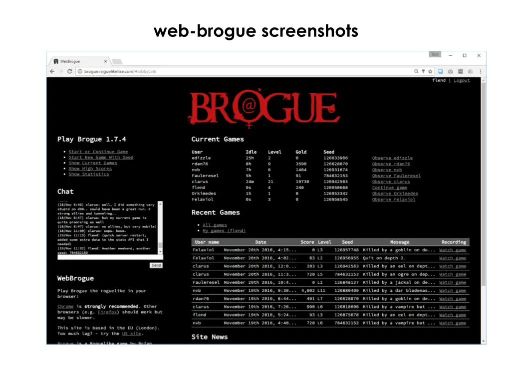 web brogue screenshots