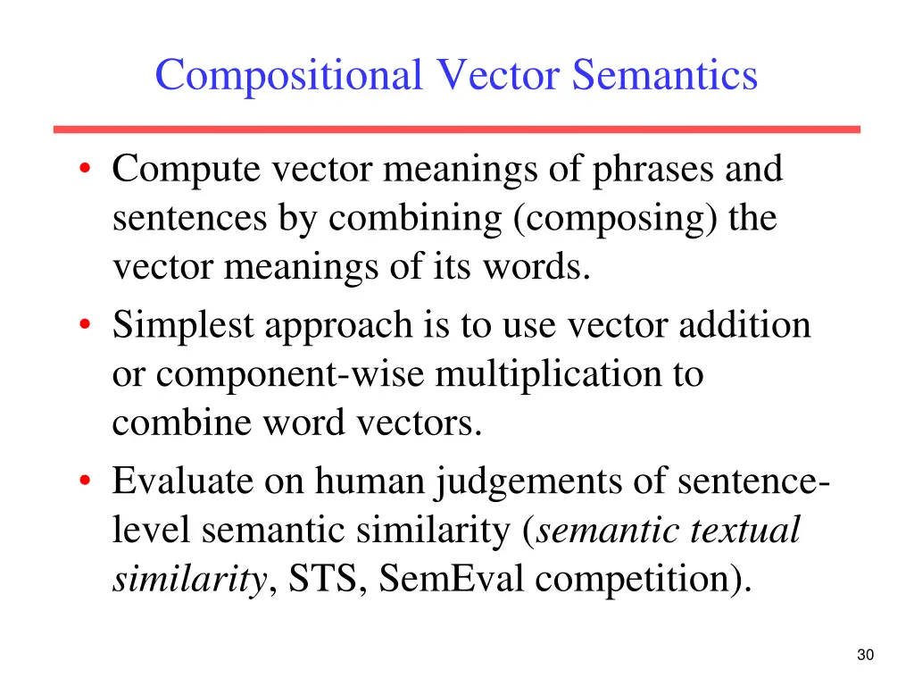 compositional vector semantics