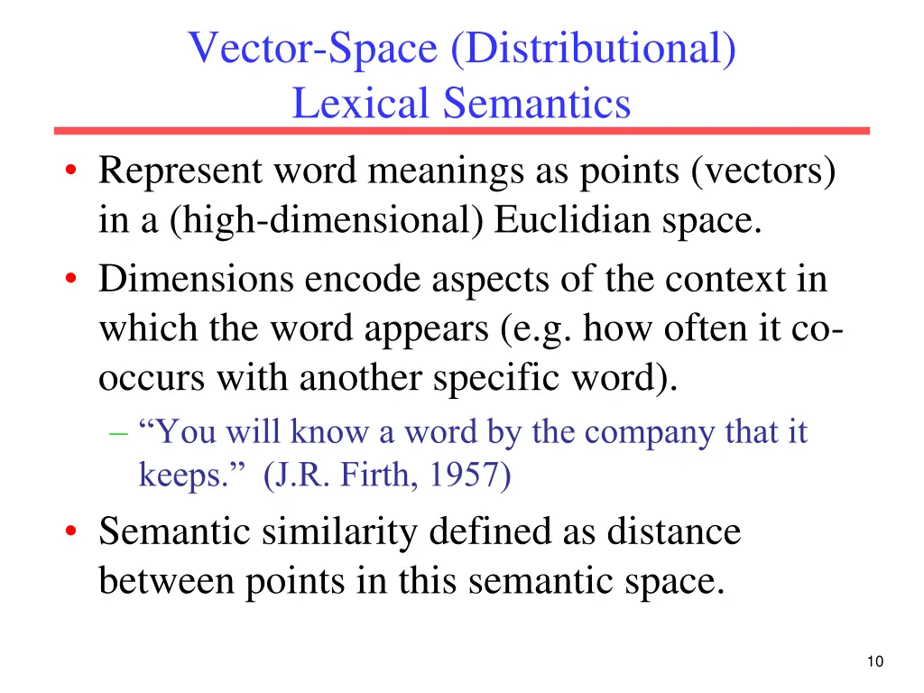 vector space distributional lexical semantics