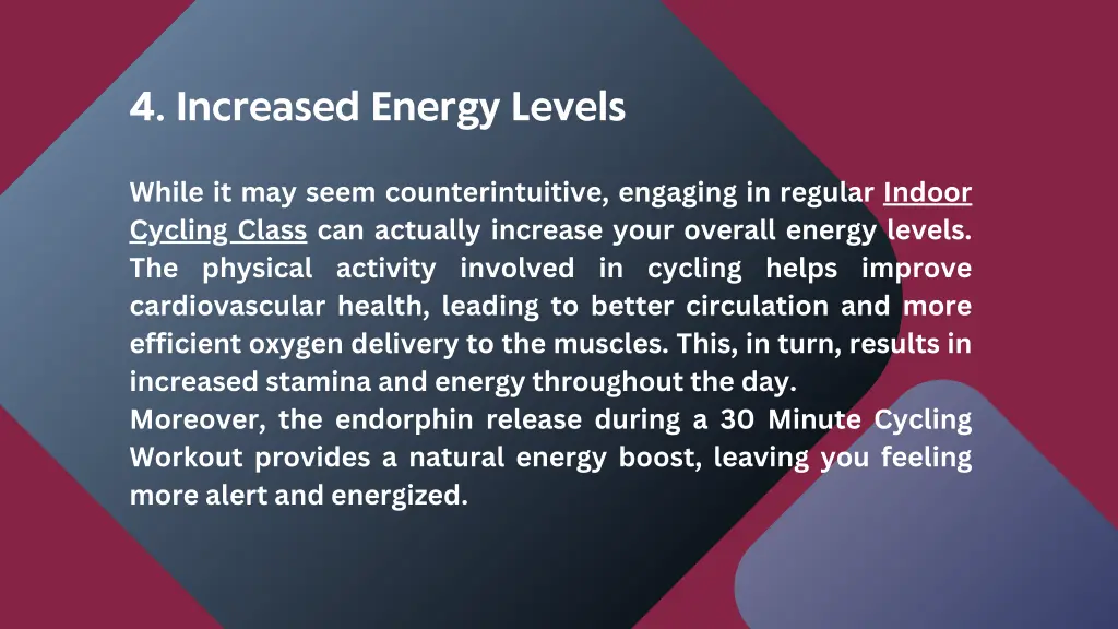 4 increased energy levels