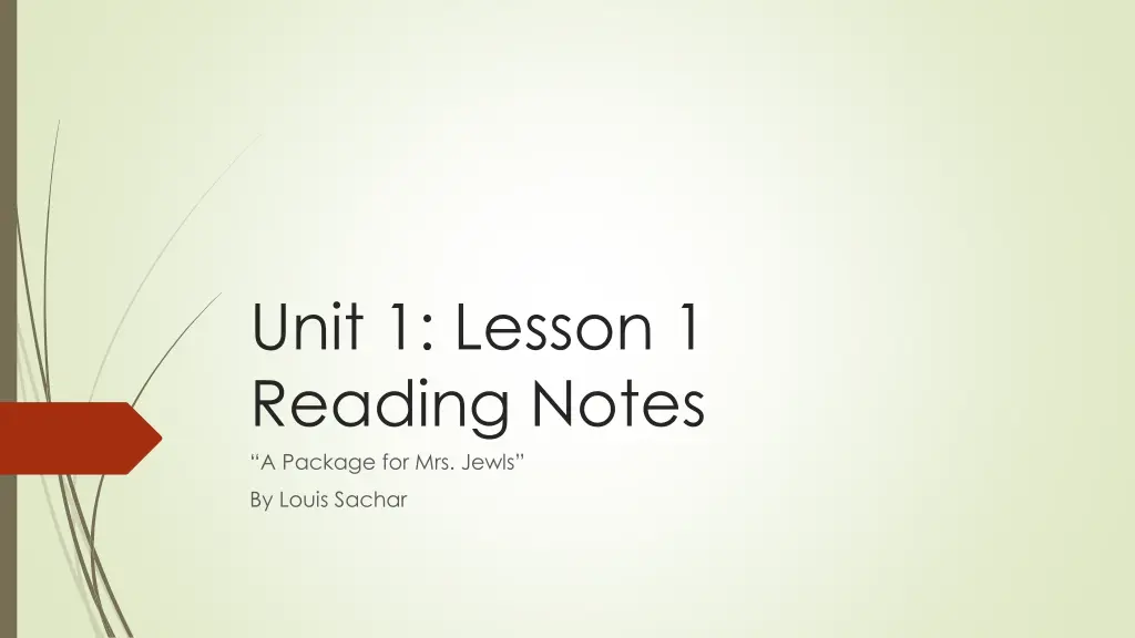 unit 1 lesson 1 reading notes